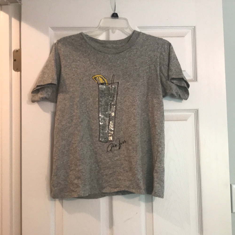 J. Crew Short Sleeve Crew Neck M Shirt Gray